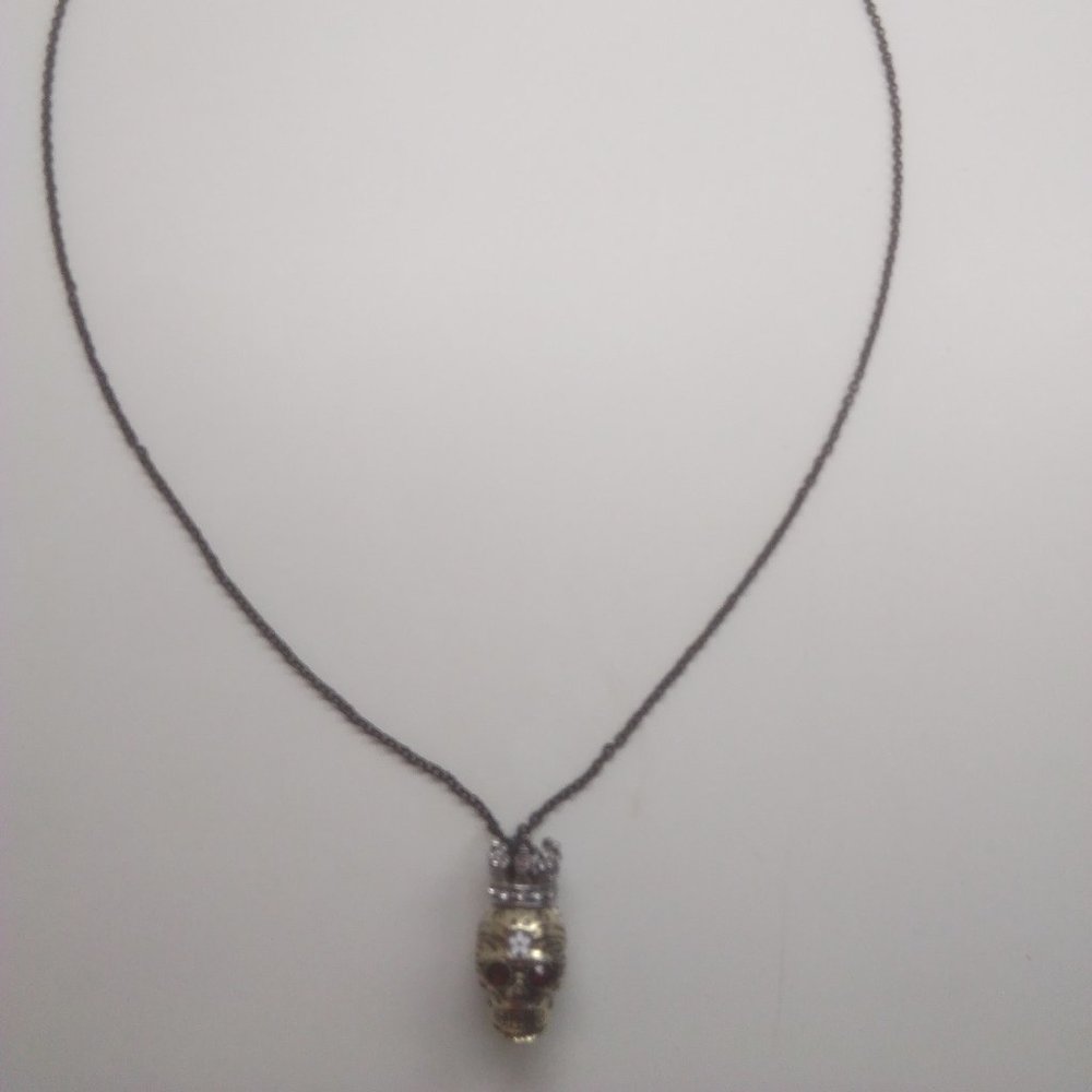 Betsey Johnson New Gold Skull Necklace